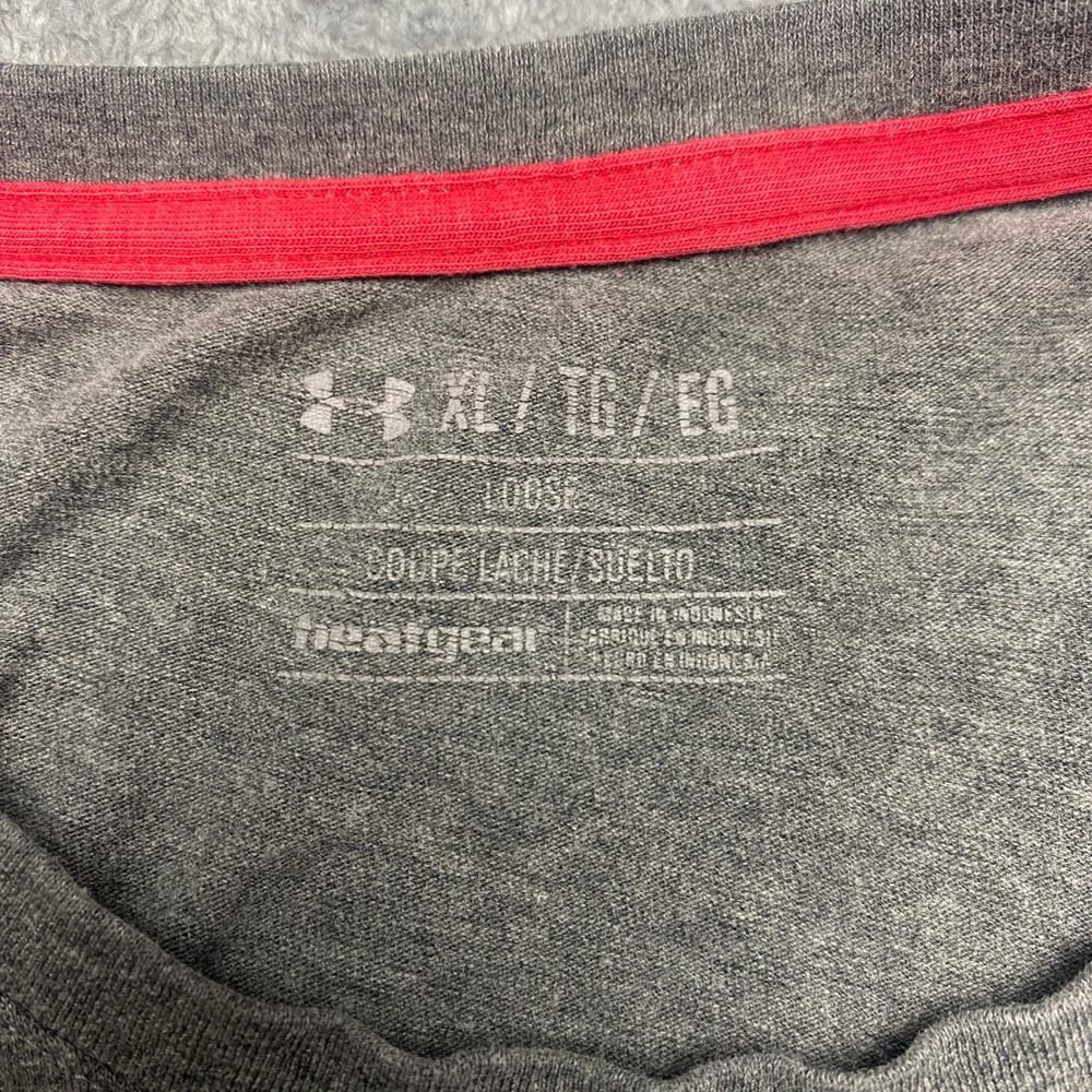 Under Armour Tshirt Mens XL HeatGear Charged Cotton Heather Gray Loose Fit - Picture 9 of 12